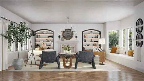 современная нейтральная гостиная