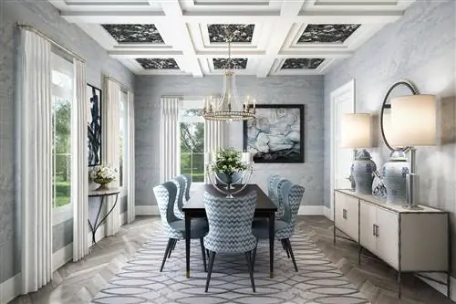 традиционная сине-серая столовая