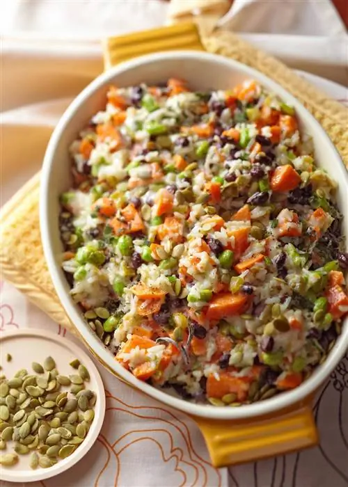 Запеканка из сладкого картофеля и риса