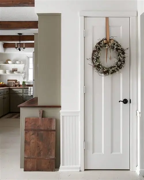 осенний цветочный венок дверь кухонного шкафа