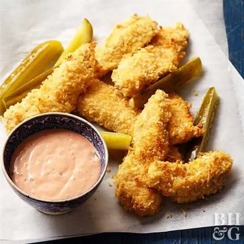 Запеченные куриные пальчики с картофельными чипсами