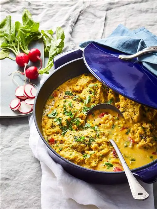 Кукурузно-картофельное рагу с кнедликами из кукурузной муки
