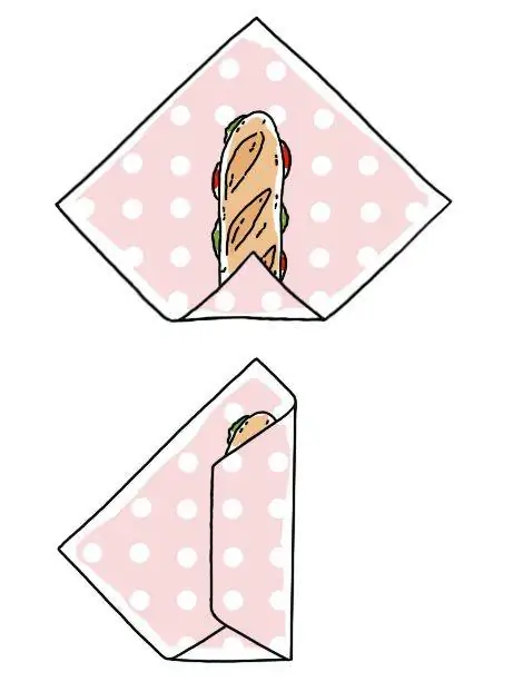 иллюстрация шагов обертывания hoagie иллюстрация шагов обертывания hoagie