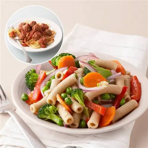 спагетти фрикадельки pasta primavera