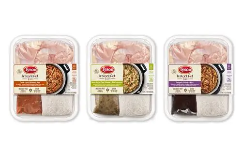 Три вкуса наборов Tyson Instant Pot Kits на белом фоне