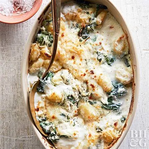 Сырные запеченные ньокки с капустой