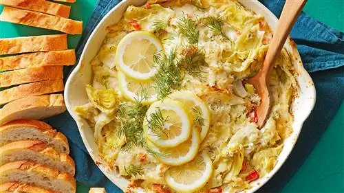 Дип из артишоков с лимоном и укропом