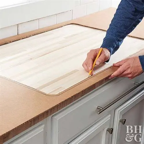 Установка столешницы под мойку Butcher Block