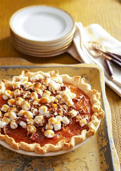 Сладкий картофельный пирог с зефиром