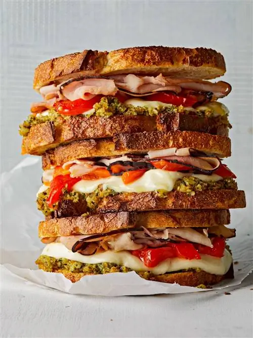 Моцарелла, песто & Тосты с ветчиной