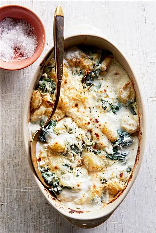 Сырные запеченные ньокки с капустой