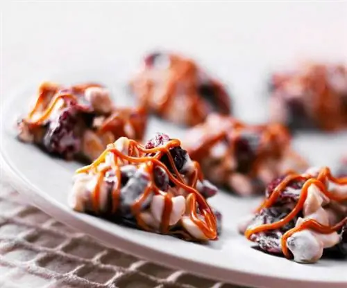 Кластеры карамели с фундуком и вишней