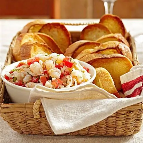 Брускетта с морепродуктами Брускетта с морепродуктами