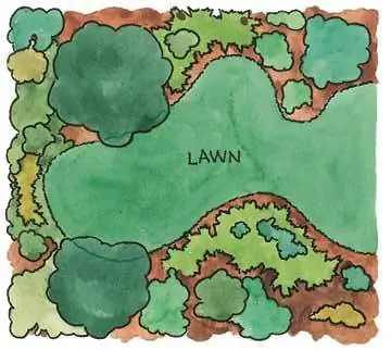 Иллюстрация формы газона - открытая