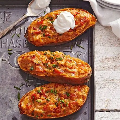 Батат с начинкой из жареного перца и бальзамика