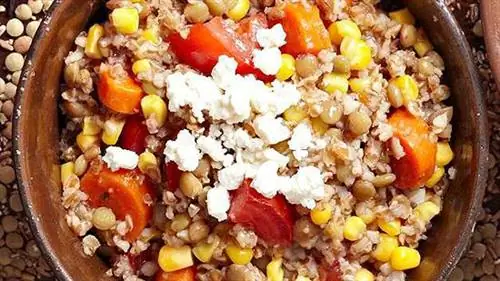 Плов из чечевицы и булгура с фетой Плов из чечевицы и булгура с фетой