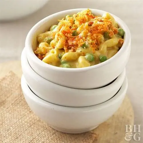 Лучшие макароны с сыром и горохом
