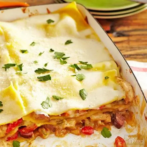 Лазанья с курицей и Андуй