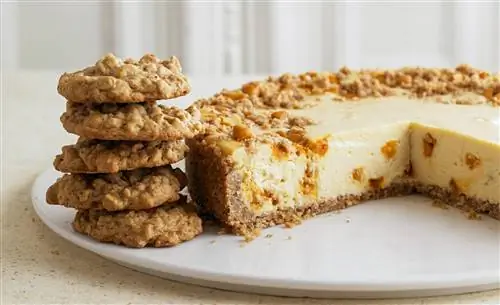 Овсяный чизкейк с ирисками