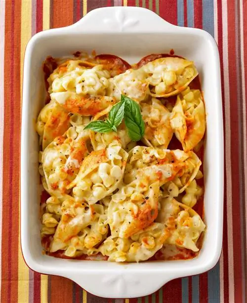 Ракушки с сырной пастой