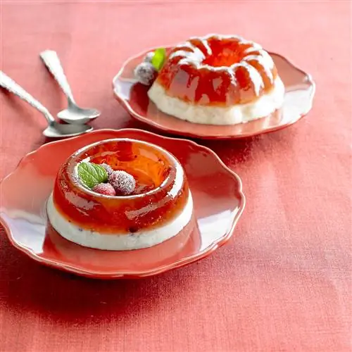 Слоеная форма из клюквы и айвы