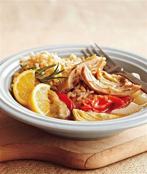 Чесночный цыпленок с артишоками