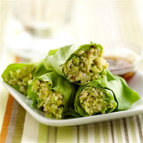 Азиатские роллы с курицей и салатом без варки