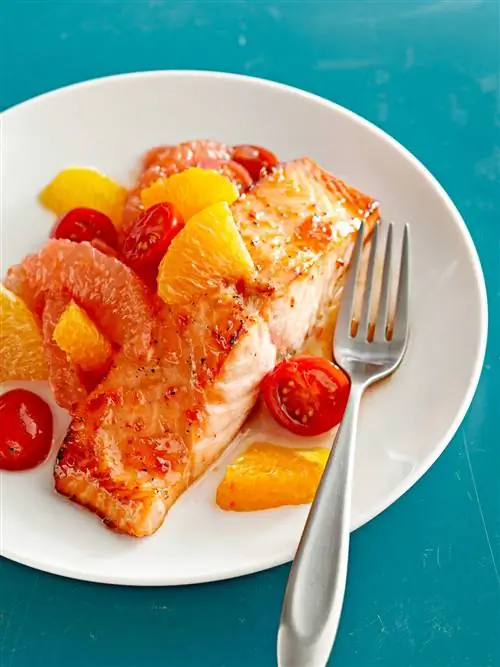 Цитрусовая сальса Лосось