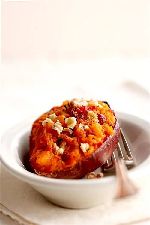 Дважды запеченный сладкий картофель