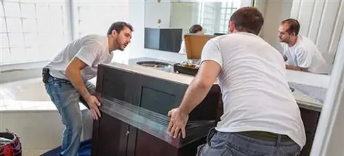 установка туалетного столика в ванной