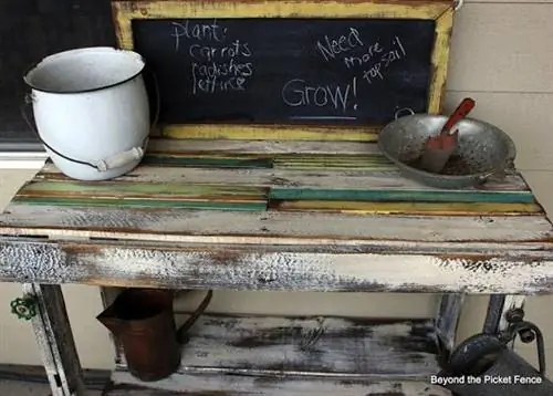 Скамья для горшков из поддонов своими руками - в комплекте