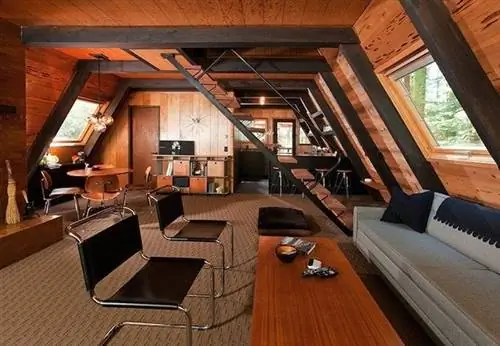 Реконструкция А-образной рамы - интерьер Homewood