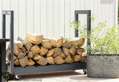 Стеллаж для дров своими руками - тележка на колесиках