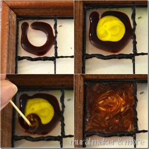 Искусственный витраж своими руками - смешивание цветов