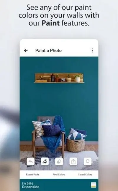Опция приложения Paint Color: ColorSnap Visualizer от Sherwin-Williams