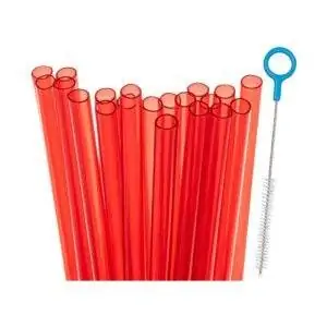 Лучший вариант многоразовой соломинки: Fiesta First 20 длинных многоразовых пластиковых соломинок