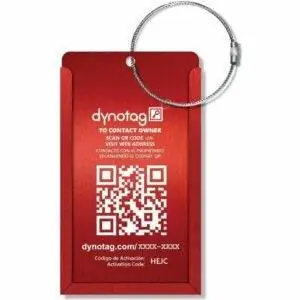 Лучший вариант багажных бирок: умная алюминиевая багажная бирка Dynotag Web Enabled