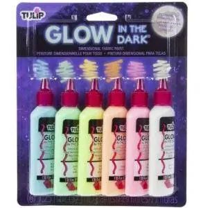 Лучшие варианты краски для ткани: краска для ткани Tulip Dimensional Glow, 6 шт.
