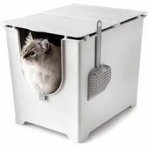 Лучший вариант лотка: лоток Modkat Flip с совком и многоразовым вкладышем