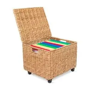 Лучший вариант картотеки: BirdRock Home Seagrass Rolling File Cabinet