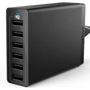 Лучший вариант настенного зарядного устройства USB: настенное зарядное устройство USB, Anker 60 Вт, 6 портов