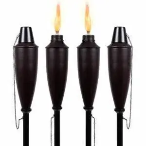 Лучший вариант Tiki Torches: BIRDROCK HOME 4 Pack Outdoor Garden Torches