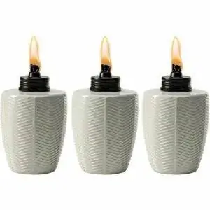 Лучший вариант факела Tiki: настольный факел из белого стекла марки TIKI Herringbone