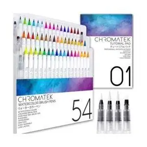 Лучший вариант акварельных красок: ручки-кисти для акварели Chromatek 54
