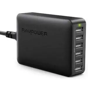 Лучшие варианты зарядных станций: USB зарядное устройство RAVPower 60W 12A 6-Port Desktop