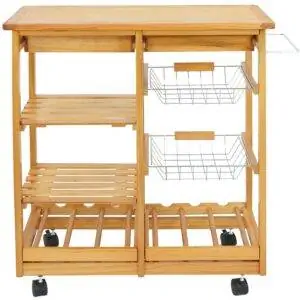Лучший вариант кухонной тележки: Nova Microdermabrasion Rolling Wood Kitchen Island