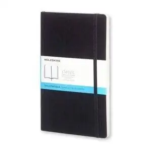 Лучший вариант Bullet Journal: классический блокнот Moleskine, мягкая обложка, большие точки