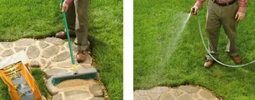 Как сделать бетонную дорожку - расшивка песка