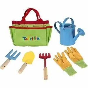 Лучший вариант садовых наборов для детей: набор инструментов Little Gardener с сумкой для садовых инструментов