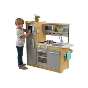 Лучший вариант игровой кухни: KidKraft 53298 Uptown Natural Kitchen